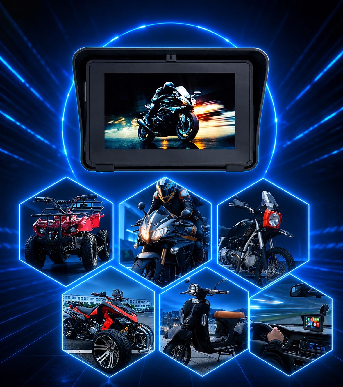 Nexus Display — Compatible moto, quad, scooter et voiture